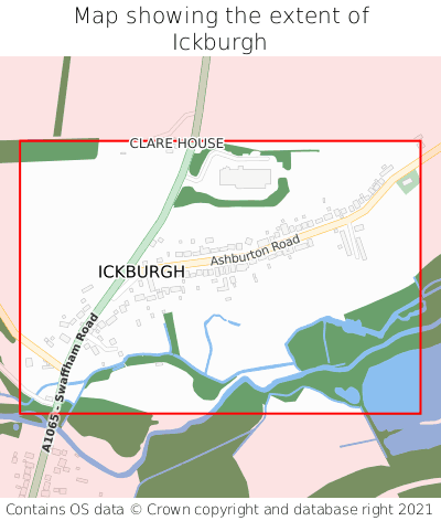 Map showing extent of Ickburgh as bounding box
