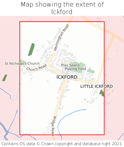 Map showing extent of Ickford as bounding box