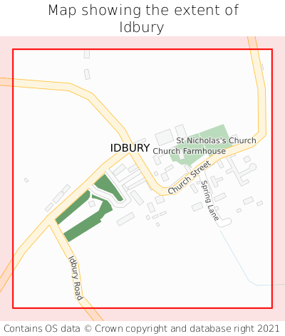 Map showing extent of Idbury as bounding box