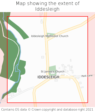 Map showing extent of Iddesleigh as bounding box