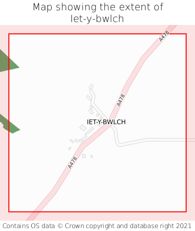 Map showing extent of Iet-y-bwlch as bounding box