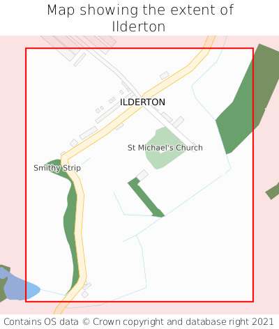 Map showing extent of Ilderton as bounding box