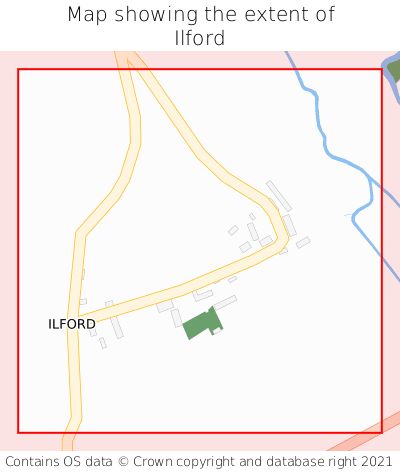 Map showing extent of Ilford as bounding box