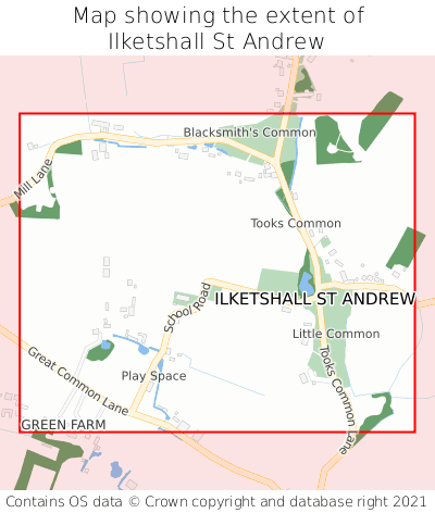 Map showing extent of Ilketshall St Andrew as bounding box