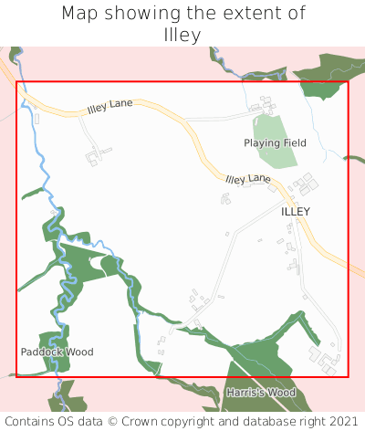 Map showing extent of Illey as bounding box