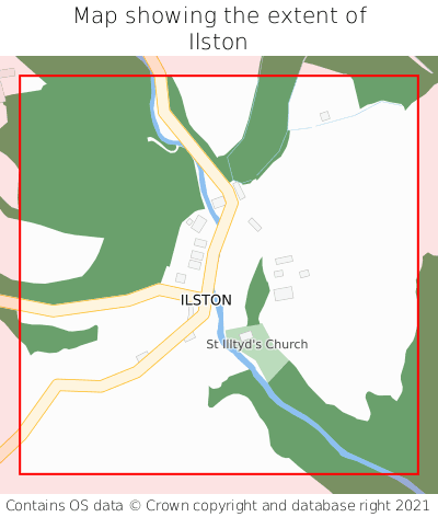 Map showing extent of Ilston as bounding box