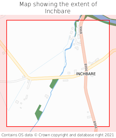 Map showing extent of Inchbare as bounding box
