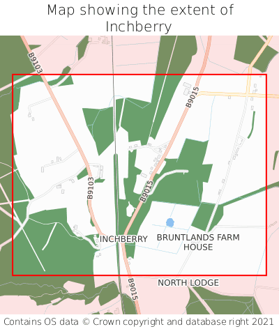 Map showing extent of Inchberry as bounding box