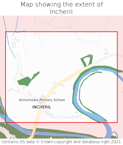 Map showing extent of Incheril as bounding box