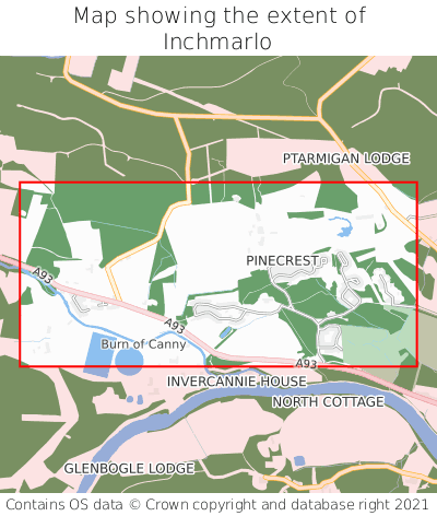 Map showing extent of Inchmarlo as bounding box