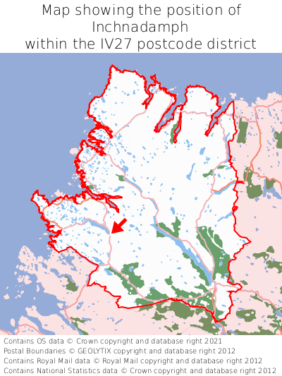 Map showing location of Inchnadamph within IV27