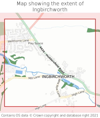 Map showing extent of Ingbirchworth as bounding box