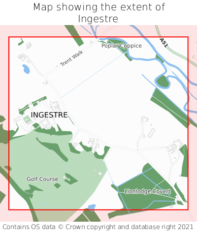 Map showing extent of Ingestre as bounding box
