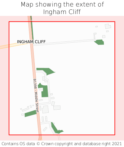 Map showing extent of Ingham Cliff as bounding box