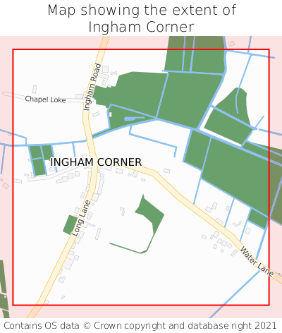 Map showing extent of Ingham Corner as bounding box