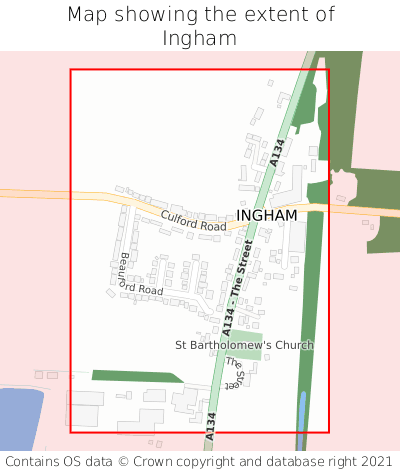 Map showing extent of Ingham as bounding box