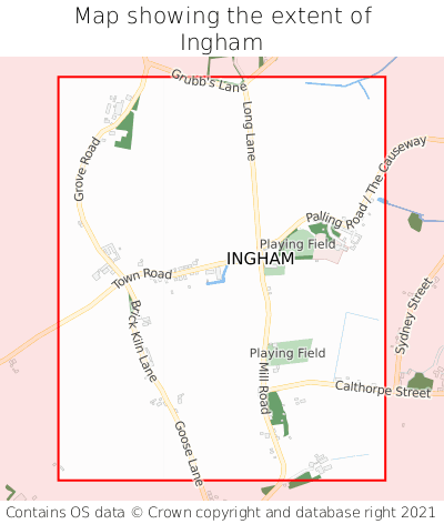 Map showing extent of Ingham as bounding box