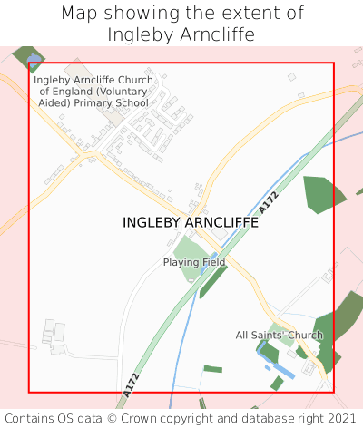 Map showing extent of Ingleby Arncliffe as bounding box