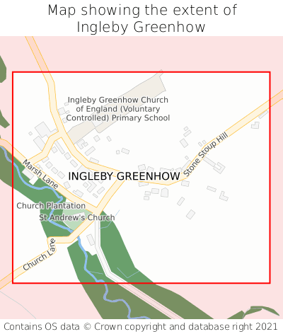 Map showing extent of Ingleby Greenhow as bounding box