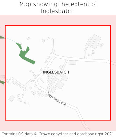 Map showing extent of Inglesbatch as bounding box