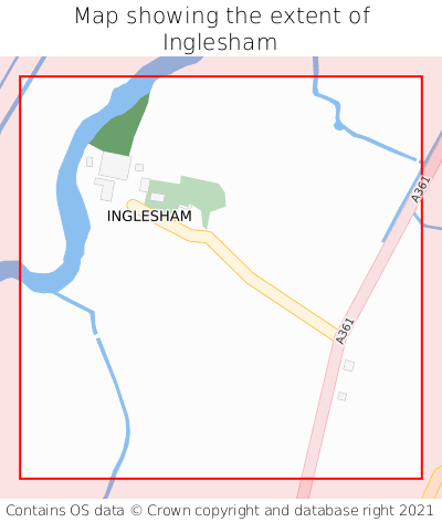 Map showing extent of Inglesham as bounding box