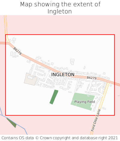 Map showing extent of Ingleton as bounding box