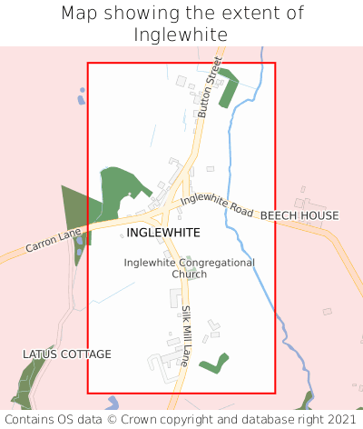 Map showing extent of Inglewhite as bounding box