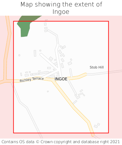 Map showing extent of Ingoe as bounding box