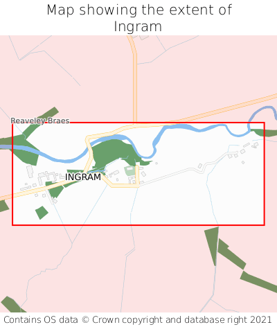 Map showing extent of Ingram as bounding box