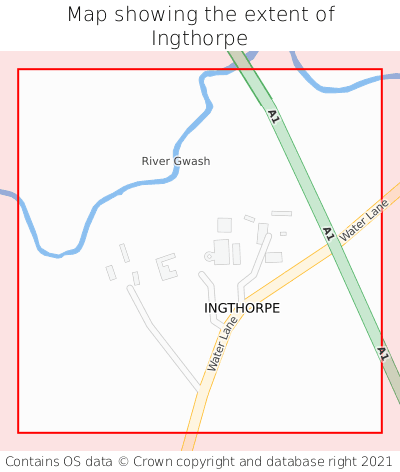 Map showing extent of Ingthorpe as bounding box