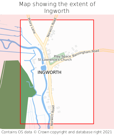 Map showing extent of Ingworth as bounding box