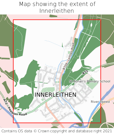 Map showing extent of Innerleithen as bounding box