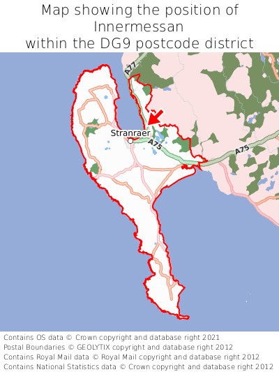 Map showing location of Innermessan within DG9