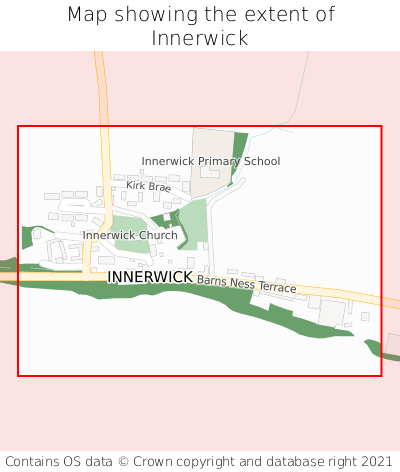 Map showing extent of Innerwick as bounding box
