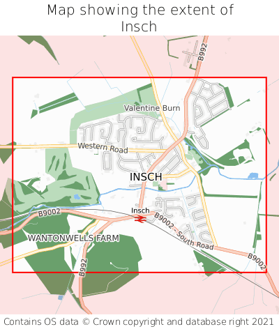 Map showing extent of Insch as bounding box