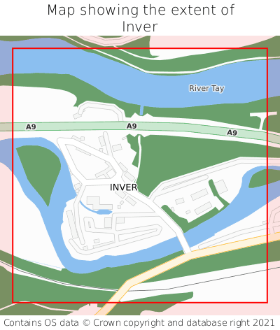 Map showing extent of Inver as bounding box
