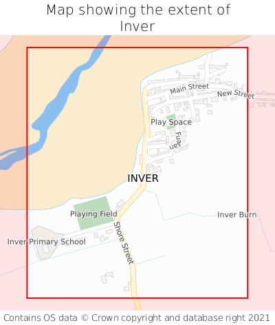 Map showing extent of Inver as bounding box