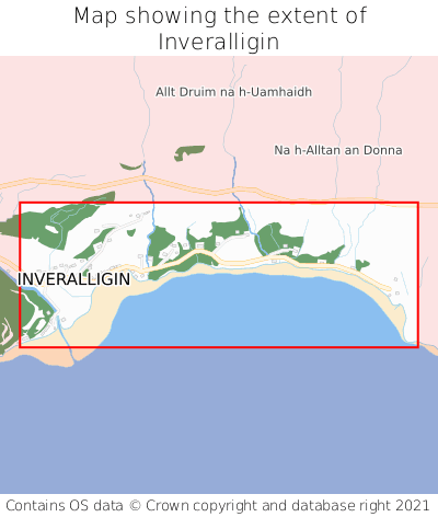 Map showing extent of Inveralligin as bounding box