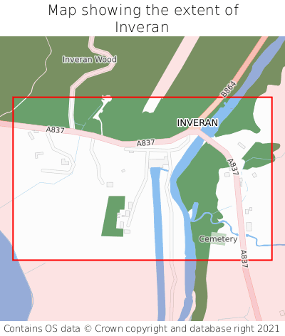 Map showing extent of Inveran as bounding box