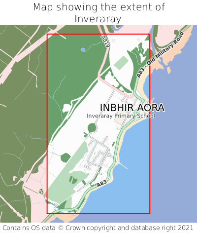 Map showing extent of Inveraray as bounding box