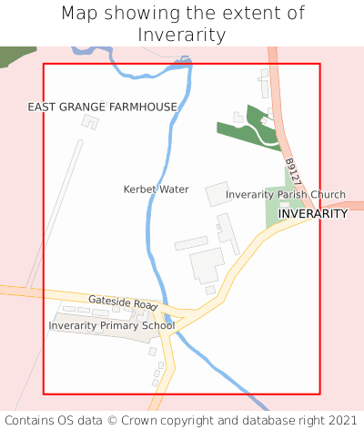 Map showing extent of Inverarity as bounding box
