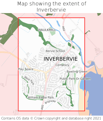 Map showing extent of Inverbervie as bounding box