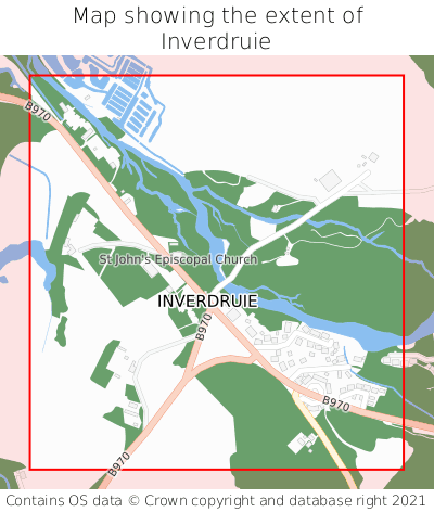 Map showing extent of Inverdruie as bounding box