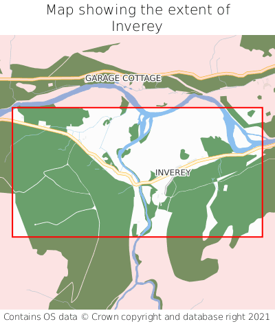 Map showing extent of Inverey as bounding box