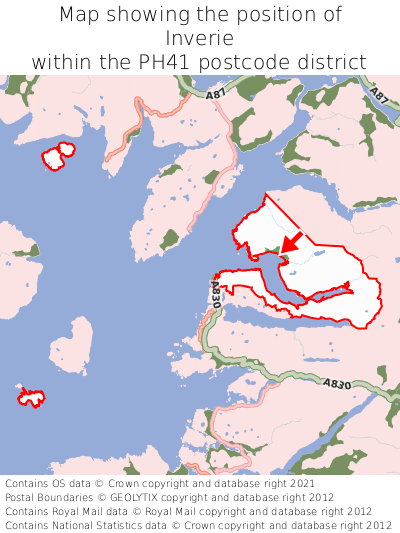 Map showing location of Inverie within PH41