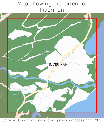 Map showing extent of Inverinan as bounding box