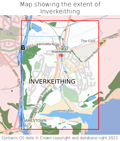 Map showing extent of Inverkeithing as bounding box