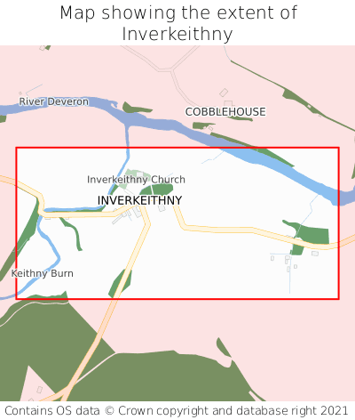 Map showing extent of Inverkeithny as bounding box