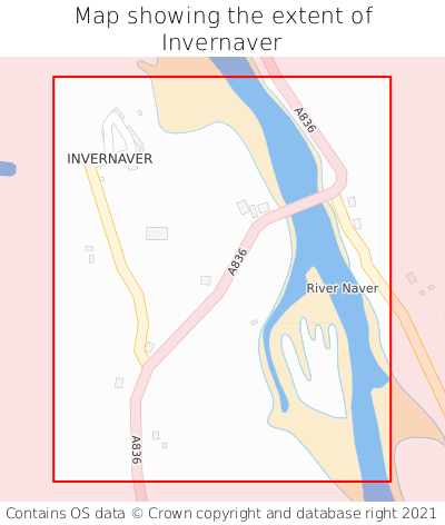 Map showing extent of Invernaver as bounding box