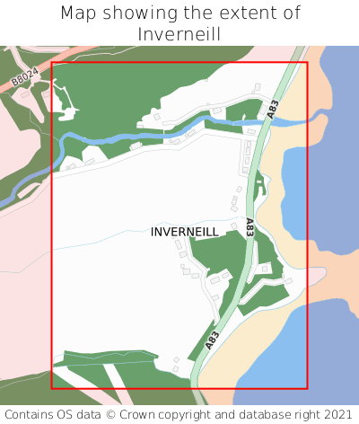 Map showing extent of Inverneill as bounding box